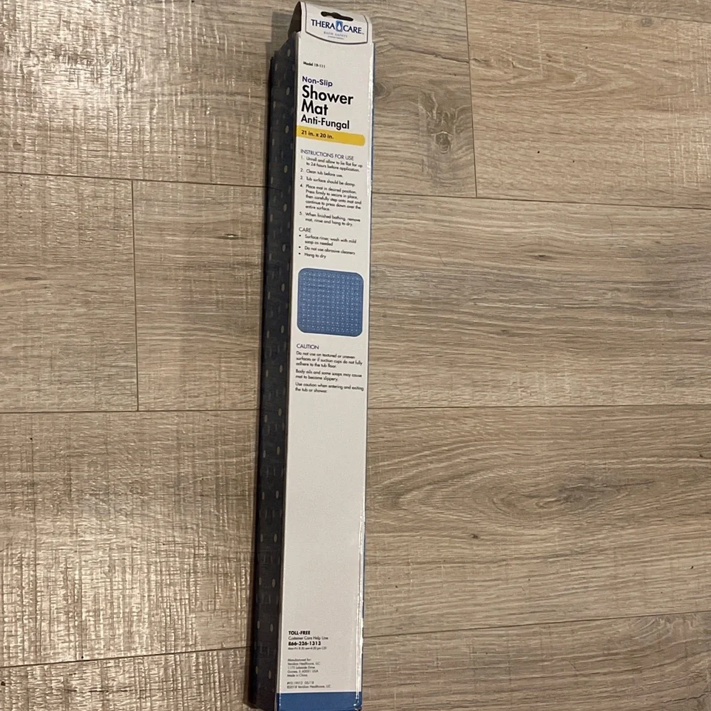 Bath Mat TheraCare Safety “NON-SLIP” 21x20” ANTI-Fungal Blue MINT NEW in NEW BOX